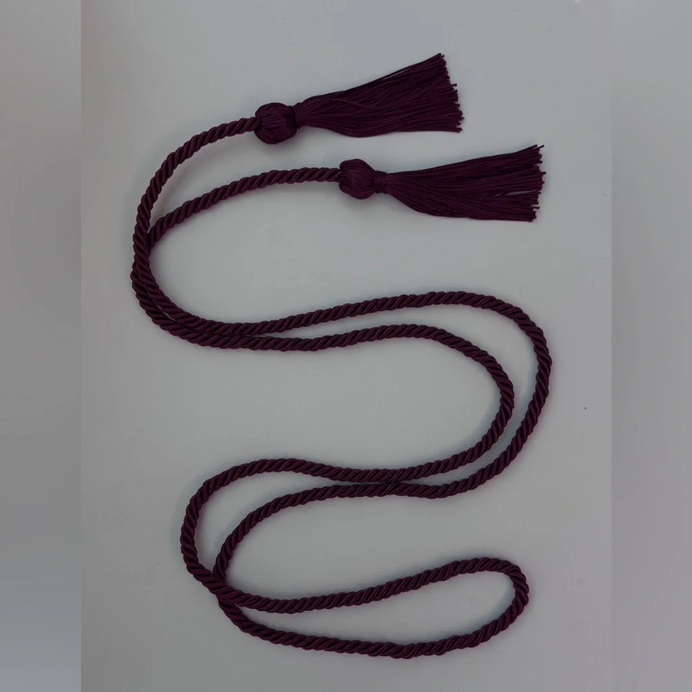 Burgundy Tassel Rope Belt